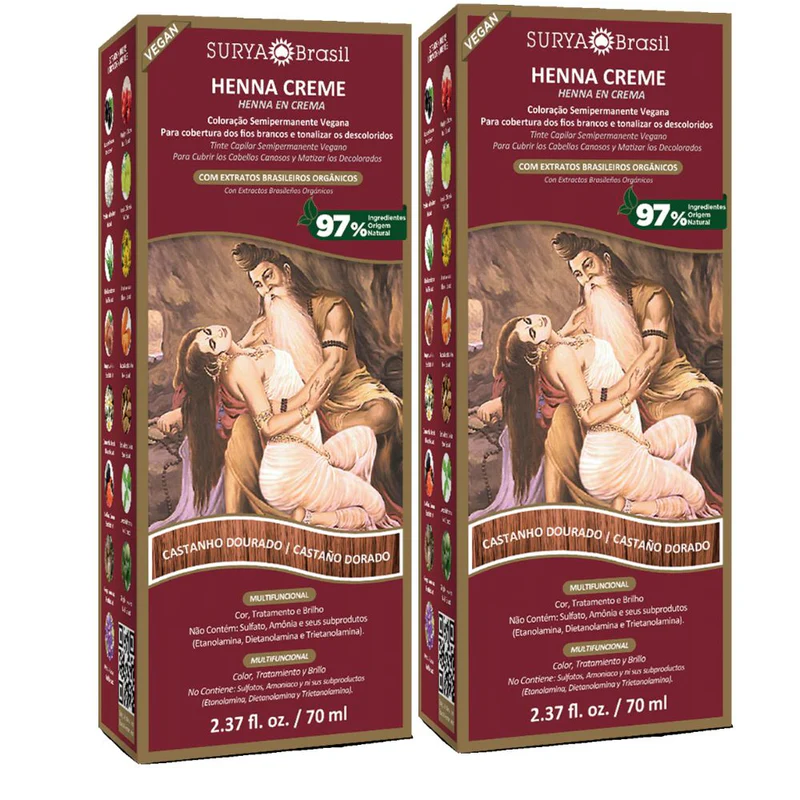 Pack Henna en crema Castaño Dorado Surya Brasil 70ml x 2