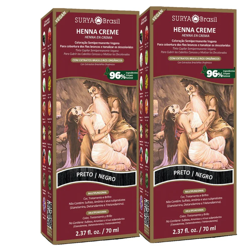 Pack Henna en crema Negro Surya Brasil 70ml x2