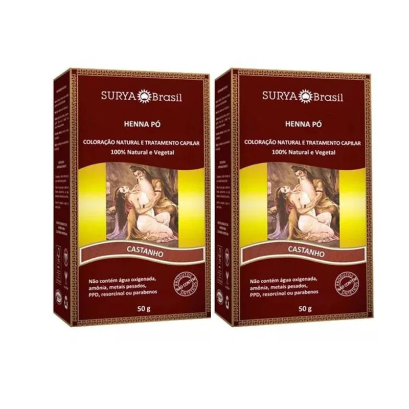 Pack 2 henna polvo castaño Surya Brasil